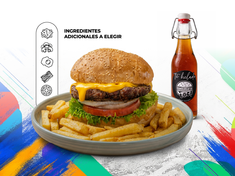 Combo El Primer Gol - hamburguesa simple con papas y bebida